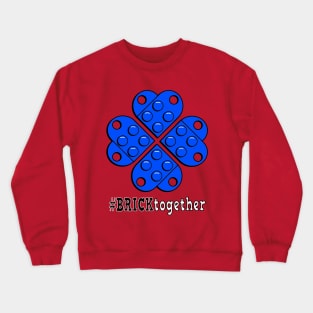 Brick Together Heart Flower - Blue Crewneck Sweatshirt